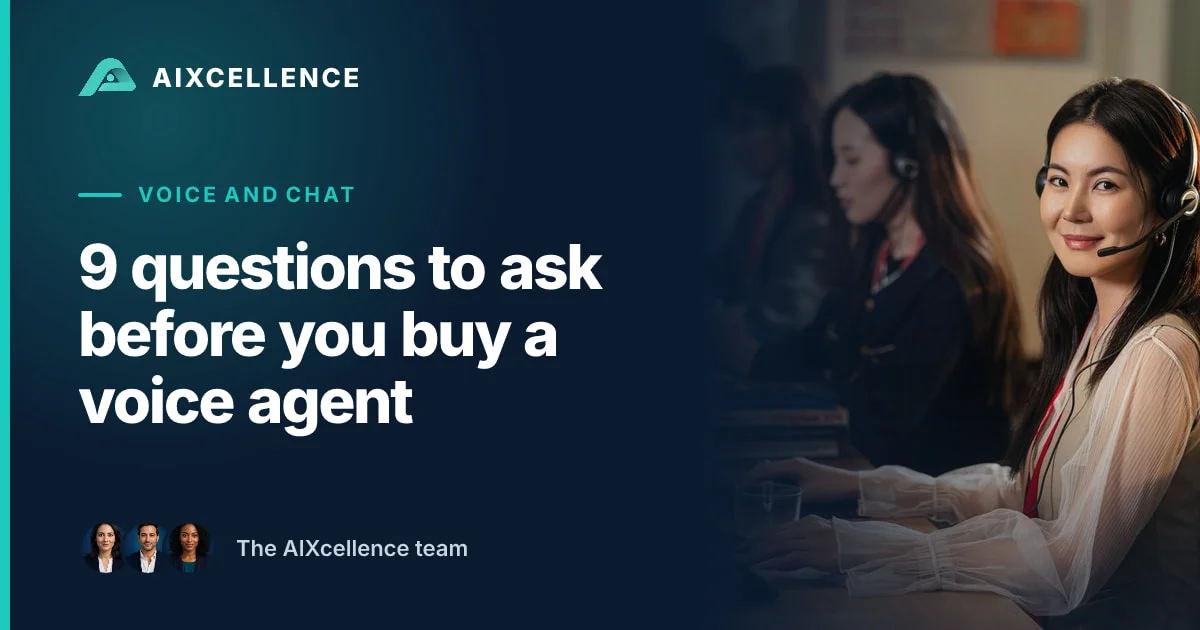 AIXcellence card: 9 questions to ask before you buy a voice agent