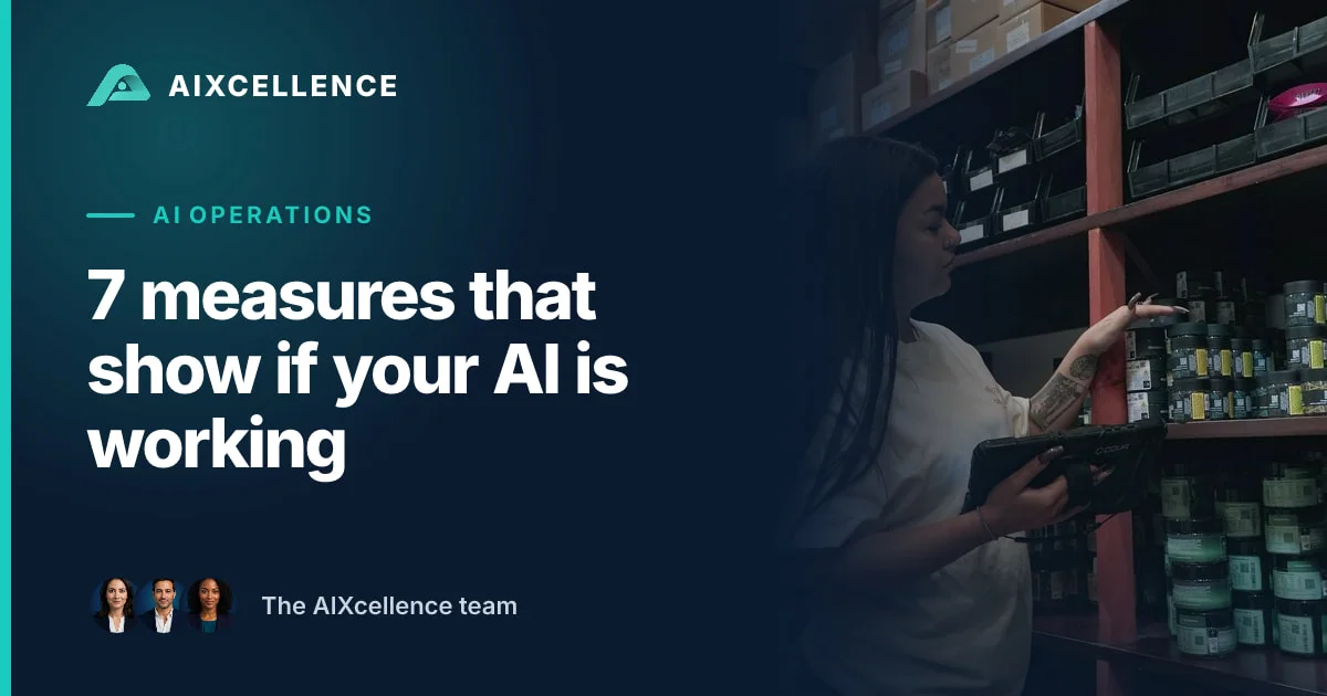 AIXcellence card: 7 measures that show if your AI is working