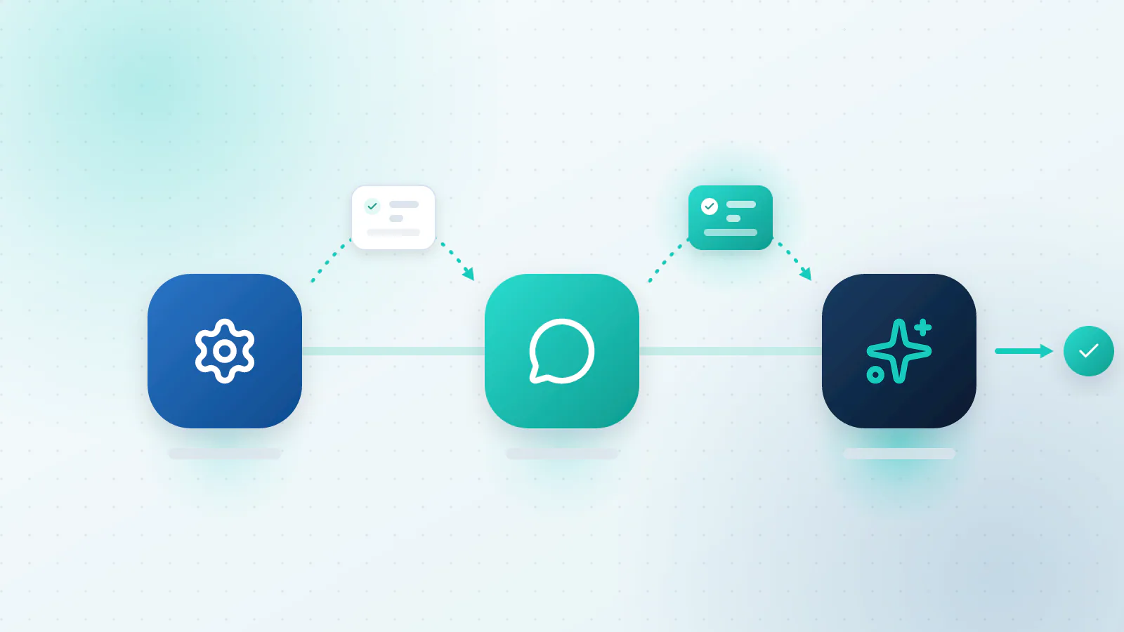 Automation doing the plumbing, a chatbot greeting and an agent handling the job