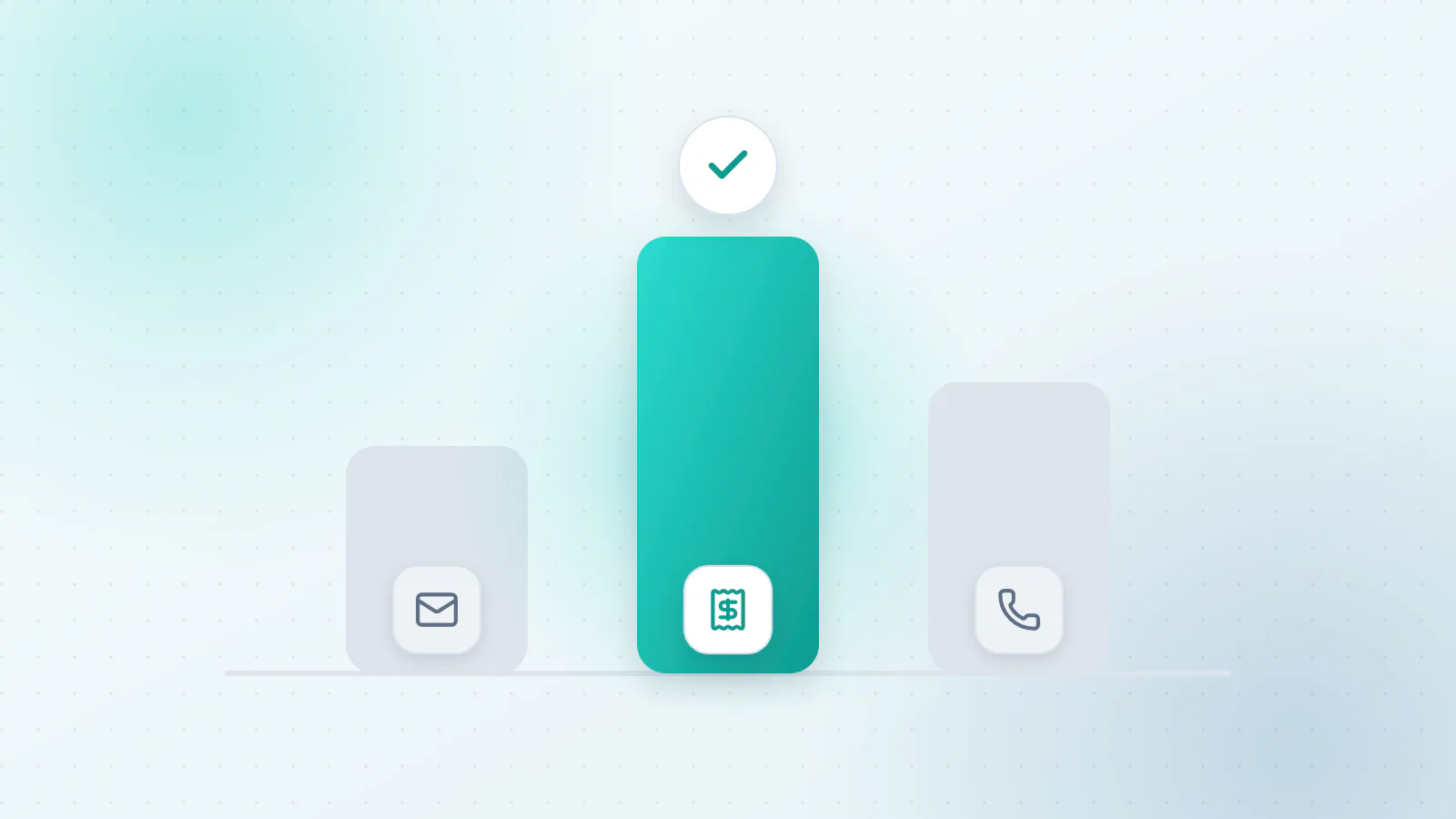 Three candidate tasks scored side by side with one clearly ahead