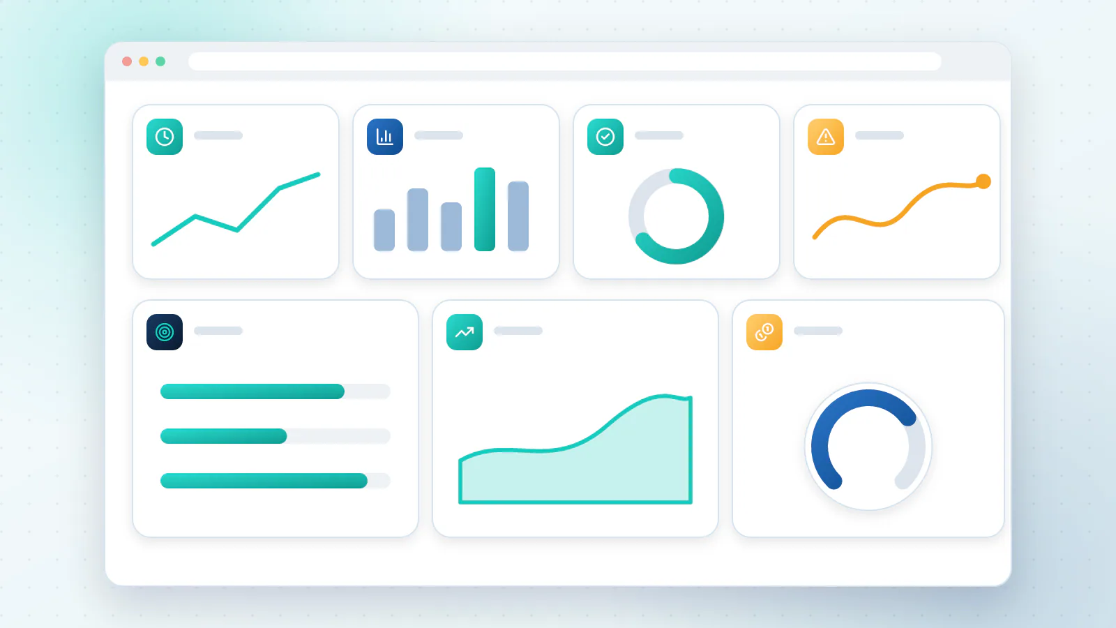 A simple dashboard with seven small measures